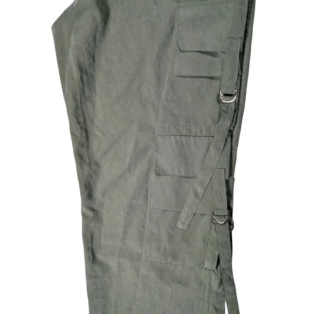 Love Poem by Block Green Wide Leg Cargo Pants Utility Gorpcore Streetwear Sz S
